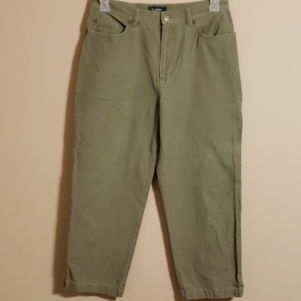 Ralph Lauren denim khaki green capri